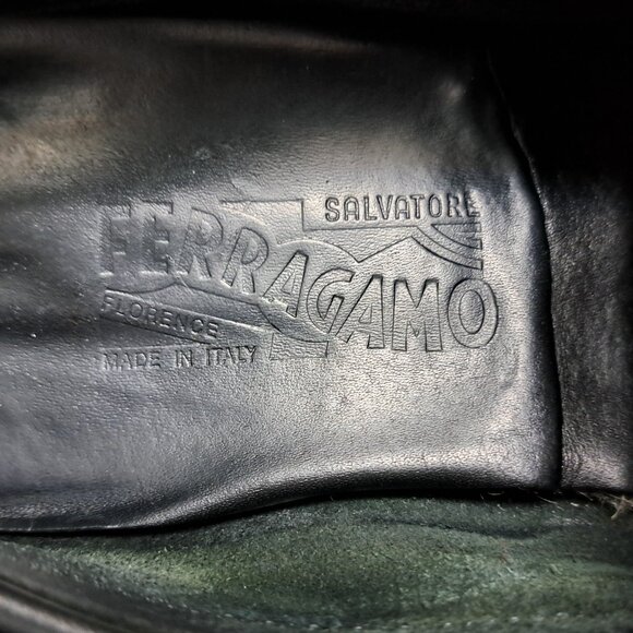 %Salvatore Ferragamo Black Leather Slip-On Loafers Size 11 Men / D3 main image 4